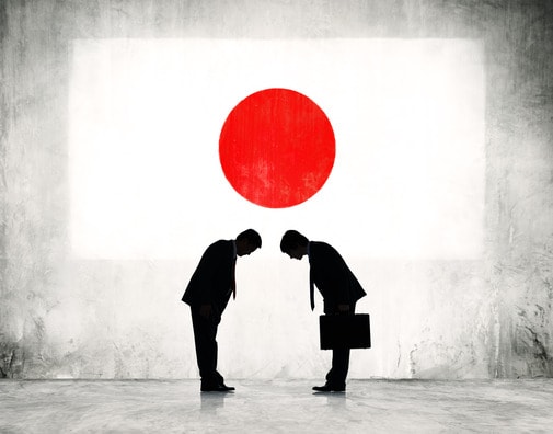 Business Negotiation in Japan Businessmen Bowing in Japan