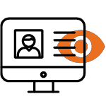 パソコンの画面と目のアイコン