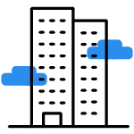 ビルと雲のアイコン